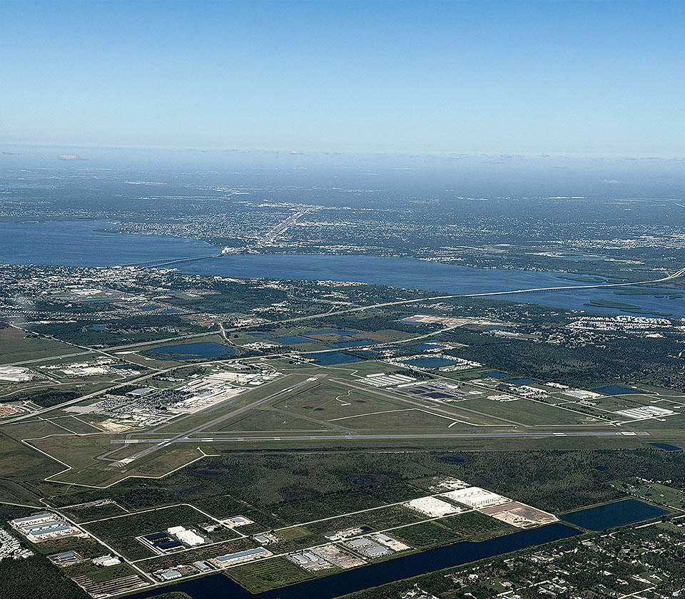 Aerial view of Punta Gorda Airport and Southwest Florida